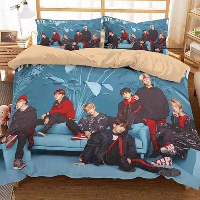 DHSPKN Kpop BTS Love Yourself Bedding Sheet Set Jimin Suga
