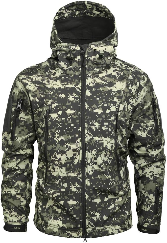 MEGE KNIGHT Men's Tactical Army Jacket Camouflage Softshell Military Hunting Outdoor Coat