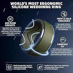 Egnaro Men's Silicone Rings 10mm Wide 2.5mm