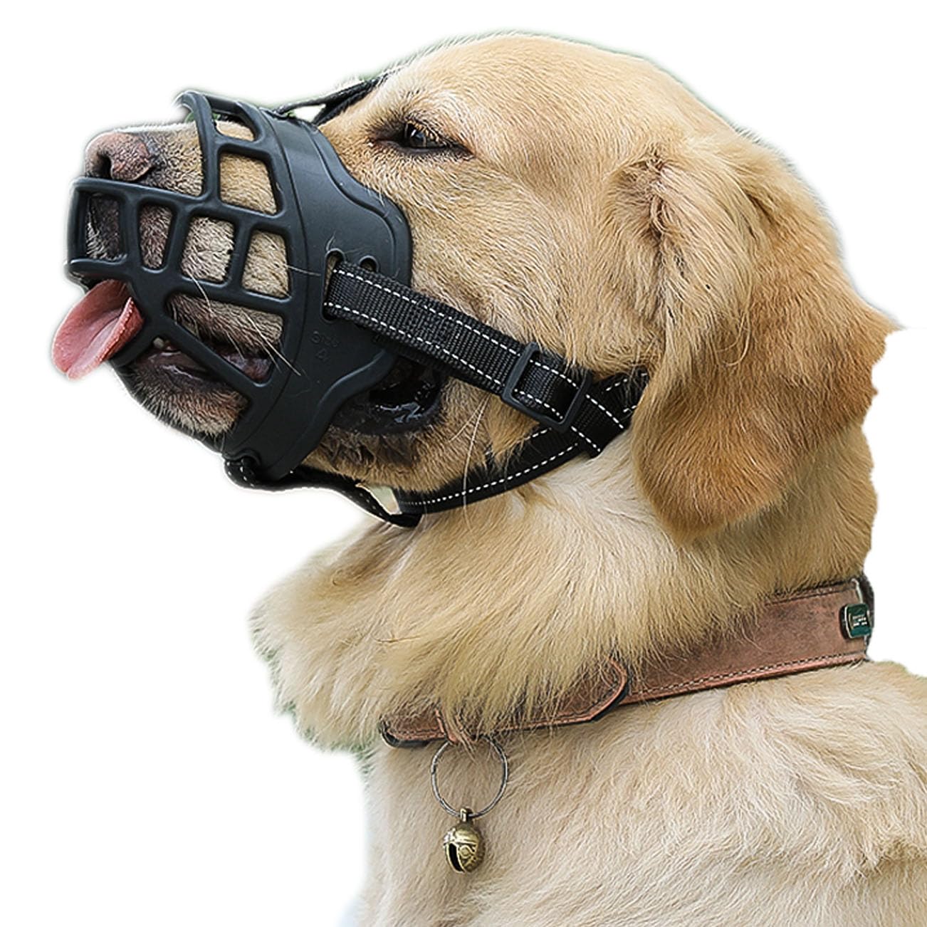 Basket Dog Muzzle - Dog can Pant and Drink, Prevents Biting and Food Waste Scavenging, Strong TPR, Ideal for Longer Nosed Dogs, Breathable Dog Training Muzzle for Medium Dogs (XL-6)