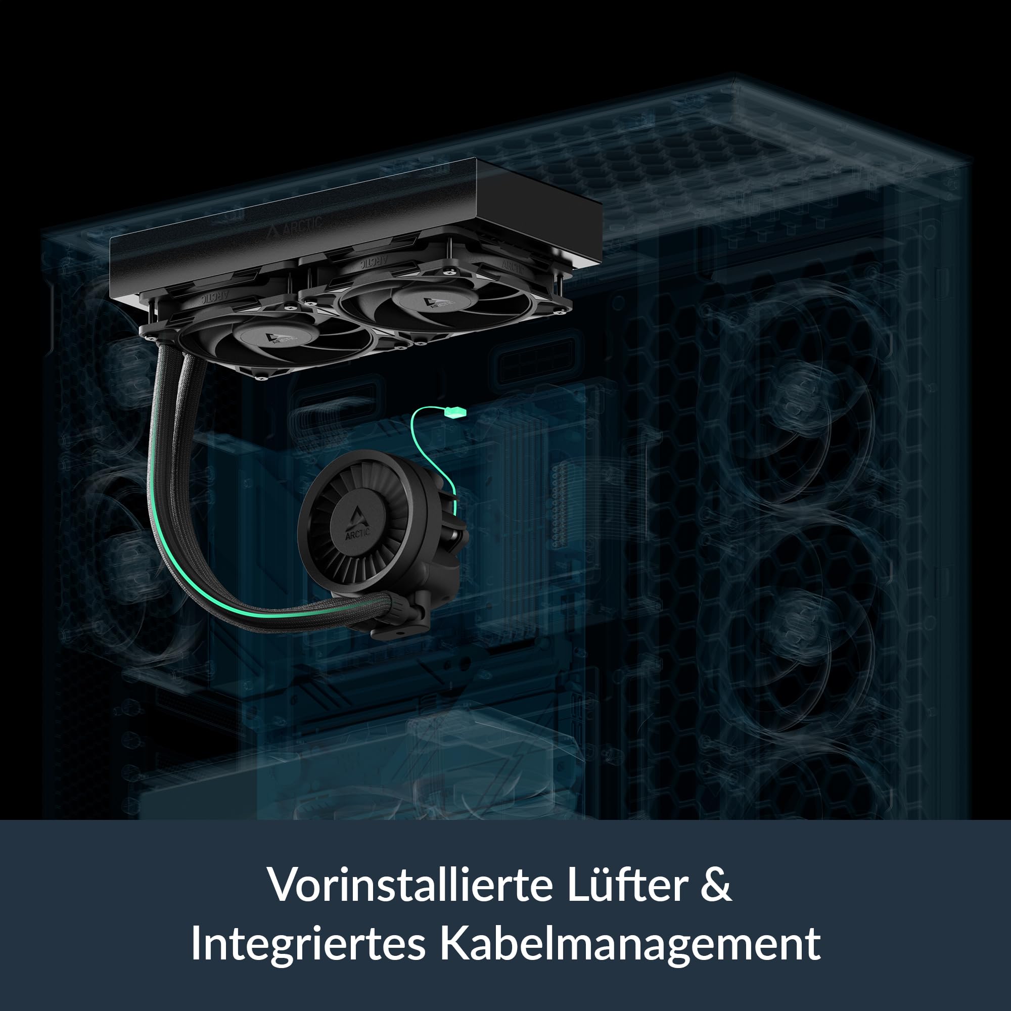 ARCTIC Liquid Freezer III Pro 240 - Wasserkühlung PC, AIO CPU Wasserkühler, 2x120 mm, 38 mm Radiator, PWM-Pumpe, VRM-Lüfter, AMD AM5/AM4, Intel LGA1851/1700 Contact Frame - Schwarz 6