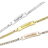 Custom Name Bracelets: Personalized Name Bracelets For Women, Id Bracelet With Name Engraved, Gift For Her Wife Girlfriend - Silver & Gold