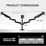 HUANUO Triple Monitor Stand Desk Mount 17-32 Inch 8KG Each Arm VESA 75x75 view 3
