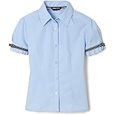 French Toast Big Girls' Short Sleeve Ribbon Bow Blouse