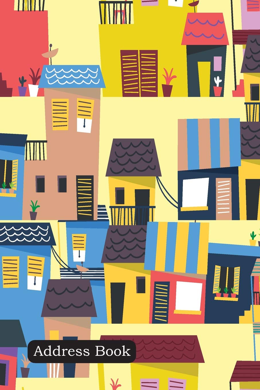 Address Book: Include Alphabetical Index With Abstract house pattern cover