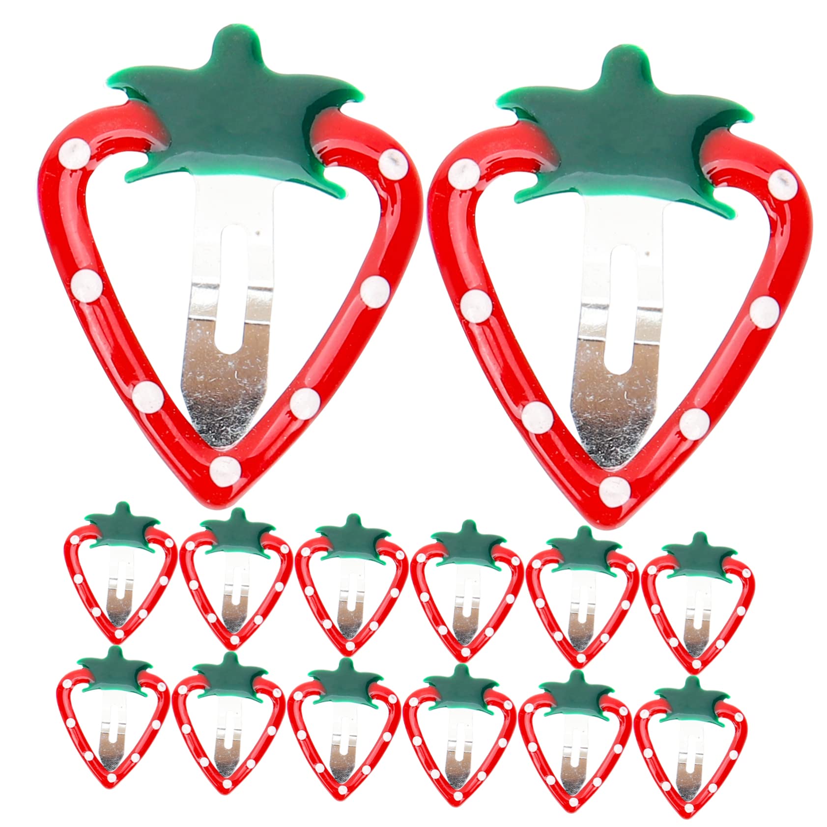 LABRIMP Strawberry Hair Clips for Girls 15Pcs Cute Fruit Hair Accessories Baby Clips for Little Girls Secure Grip Bangs Clips