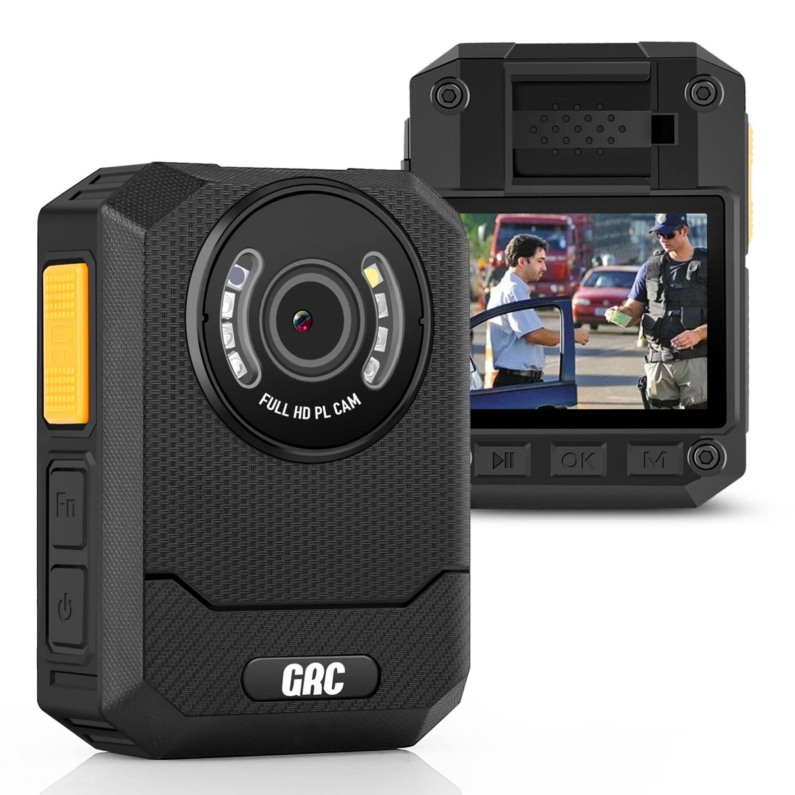 CAMMHD Caméra Piéton 128Go 1440P Avec Audio - Body Cam Police Vision Nocturne Infrarouge, Idéale Livraison, Sécurité & Équitation