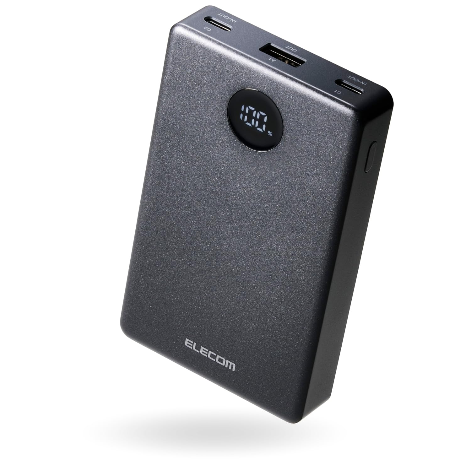 エレコム 半固体電池 モバイルバッテリー 10000mAh PD35W Type-C USB-A 燃えにくい 安全設計 長寿命 2000回サイクル 3台同時充電 残量表示 軽量220g PSE認証 機内持ち込み可 iPhone対応 ミッドナイト EC-C61MN