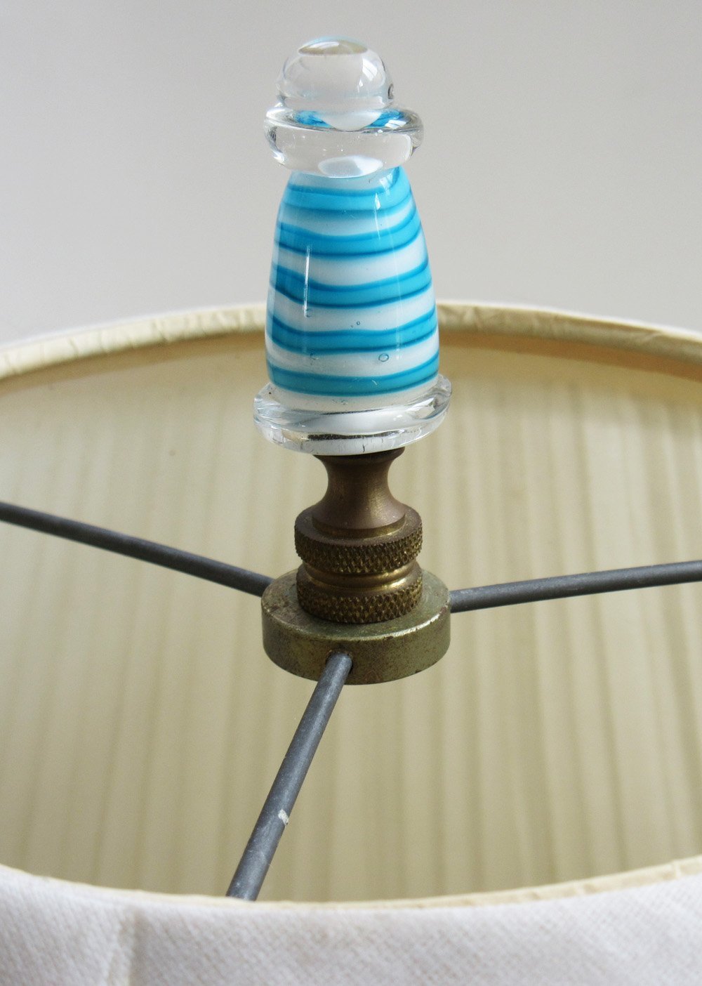 Handmade Glass Lamp Finials for your lamps Light Blue and