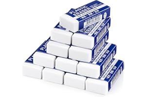 POCURHI 12 Pack Pencil Erasers, Large White Erasers for School, Art Erasers for Kids Drawing Bulk