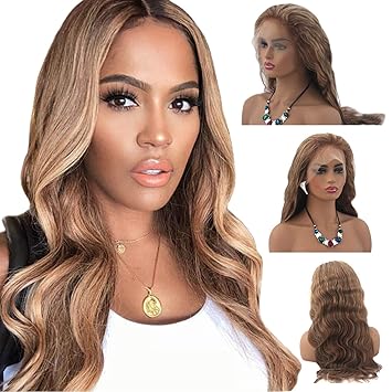 Amazon Com Ombre Blonde Highlighted Balayage Lace Front Human