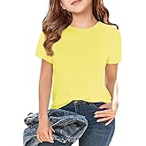 MERRIMISS Girls Summer Short Sleeve T Shirts Kids Basic Tees Crewneck Tops 5-14 Years