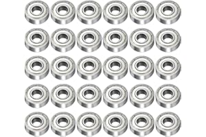 Saipor 30PCS 608ZZ Ball Bearings Kit, Double Shielded Miniature Deep Groove 608 ZZ Skateboard Bearing Carbon Steel for Furnit