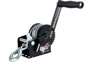 AC-DK 600lbs Heavy Duty Boat Trailer Winch with 19FT Steel Wire, 2-Way Ratchet & 3.2:1 Gear Trailer Winch, Portable Hand Crank Winch for Boat, Truck, Trailer, RV, ATV, Jet Ski