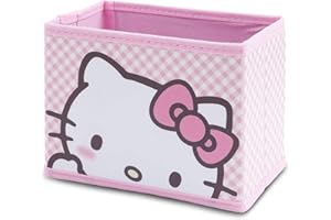 CNEISEJK Kawaii Kitty Collapsible Storage Box Kitty Cat Cosmetics Box Foldable Baskets Office Desk Room Decoration Makeup Holder for Women Girls (SNX-Ki 2403)