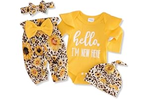 FoWear Baby Girl Clothes Ruffle Long Sleeve Baby Girl Romper and Vintage Floral Pants Winter Baby Girl Outfits