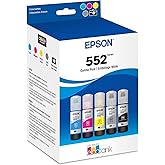 EPSON 552 EcoTank Ink Ultra-high Capacity Bottle Five Color Combo Pack (T552920-S) Works with ET-8500, 8550