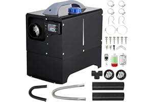 EUKER Diesel Air Heater 12V 8KW for Efficient Heating - Compact Design, Remote Control, Lcd Display, Single Outlet, and Silencer for Rvs, Trucks, Boats, and More Black