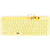 Hamee Wireless Quiet Membrane Keyboard BT21 My Little Buddy Series - CHIMMY | English and Korean Bluetooth Wireless Keyboard with Quiet Silent Keys, Round Keycaps for iPhone, iPad, Windows &amp; Mac
