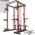 RitFit Multi-Function Squat Rack Power Cage PPC03 with Cable Crossover System, 1000LBS Capacity Power Rack and Packages with Optional Weight Bench, Barbell Weight Set, for Garage Workout & Home Gym