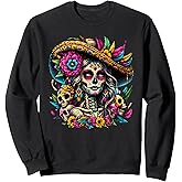 Dia De Los Muertos Mexican Day of the Dead Sugar Skull Women Sweatshirt