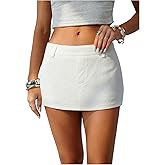 SOLY HUX Women's Mini Skirt Low Rise Bodycon Going Out Casual Skirts with Shorts Underneath