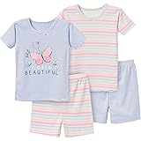 Gerber Baby Girls' Toddler Snug Fit 4-Piece Pajama