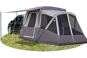TIMBER RIDGE 5-9 Person SUV Tent with Screen Porch and Awning for Family Camping, Weather Resistant and Portable Van or Car Tent, Includes Rainfly and Storage Bag, 13' W X 10' L X 7.1' H