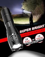 Maxesla LED Torch Battery Powered Zoomable 5 Modes Tactical Flashlight view 2