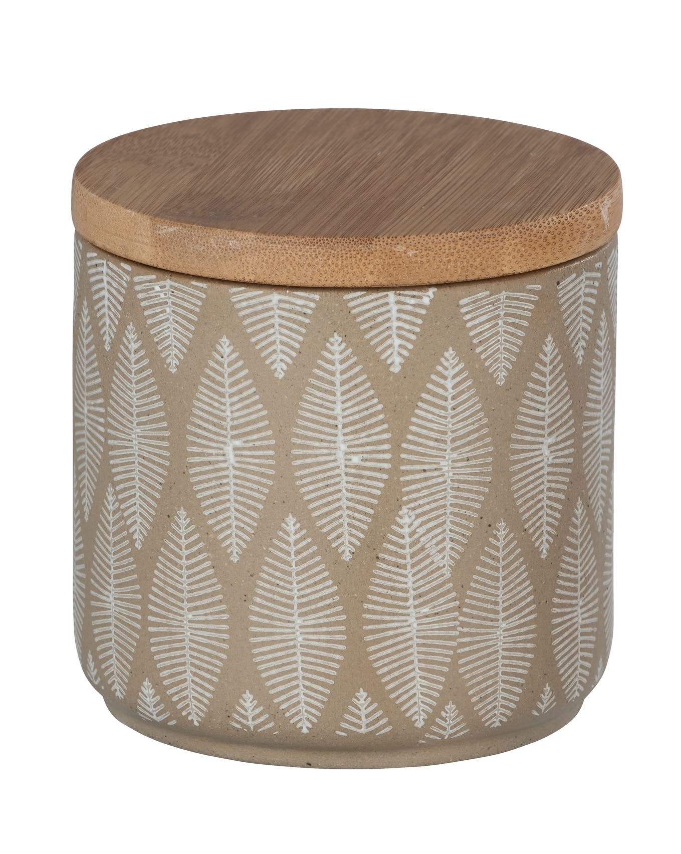 WENKO Tupian Universal Cosmetics Beige Cotton Wool Box, Ceramic, Ø 10 x 10, 5 cm