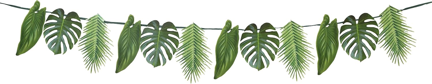 Talking Tables Green Tropical Palm Leaves Garland Bunting- 2.6M, Length 2.6M / 8.5 FT - Image 3