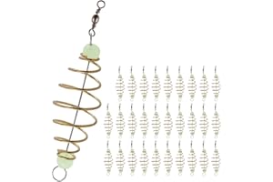 CASTSTRIKE 30PCS Fishing Bait Cage Luminous Chum Basket Rig with Spring Feeder Bait Holder Rig for Carp, Mullet, Dough, Chicken Liver, Pack Bait – Glow in Dark Freshwater Fishing Tackle Accessories