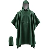 iCreek Hooded Rain Poncho Packable Waterproof Unisex Raincoat with Pocket | 3 in 1 Functional, Lightweight, Reusable, Compact and Portable, Storage Pouch for Hiking, Camping, Outdoor