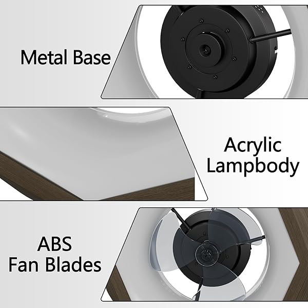 22″ LED CEILING FAN WITH LIGHTS AND REMOTE, RGB CEILING FAN WITH SMART APP/REMOTE CONTROL, BEDROOM FLUSH MOUNT CEILING FANS, WALNUT WOOD GRAIN BLADELESS CEILING FANS