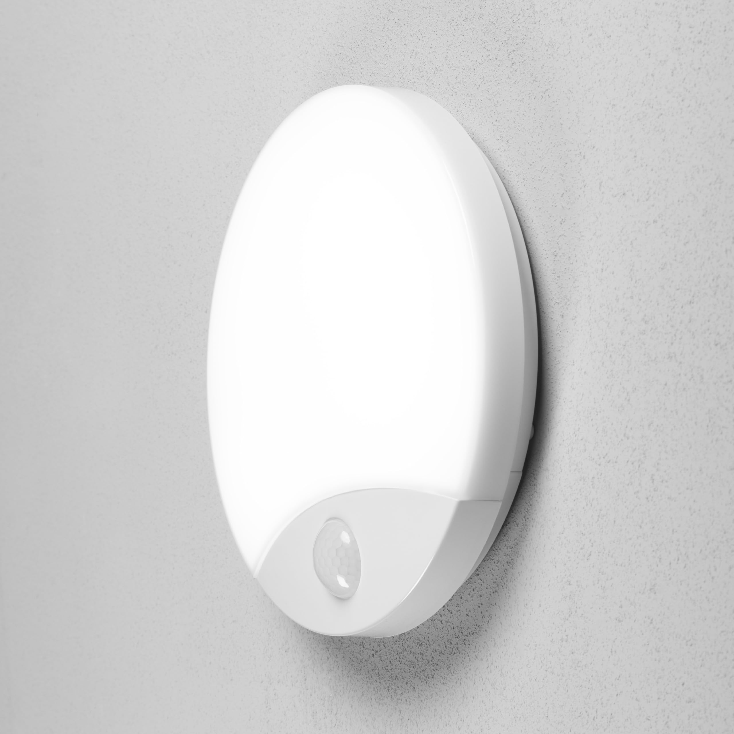 CGC Lighting PIR Motion Sensor 16W IP44 Water Resistant 1200lm 4000k Natural White Round LED Ceiling Light