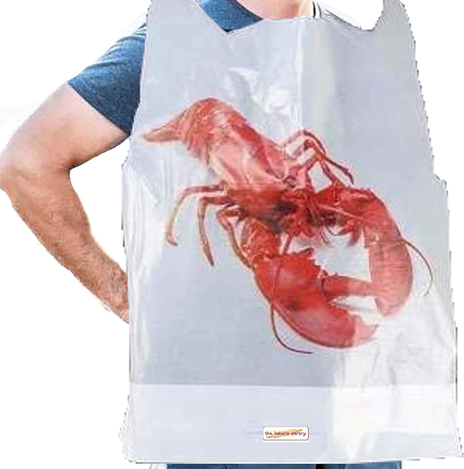 Adult Size Disposable Bibs Lobster Bibs, 20" x 15 1/2", Adult Poly Bibs