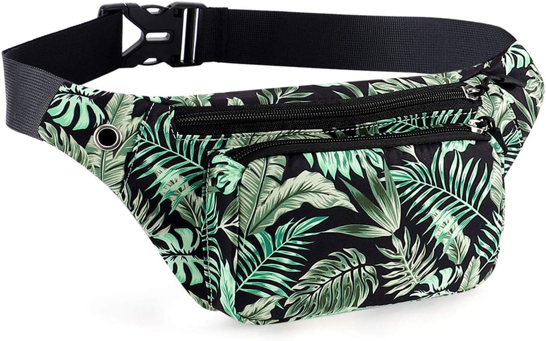 HAWEE Sport Waist Bag Fanny Pack Unisex Lightweight Bum Bag Waist Pack Fanny Bag Multicolor Running Pouch with Adjustable Belt and Headphone Jack for Men Women Outdoor Travel Hiking Jogging Cycling