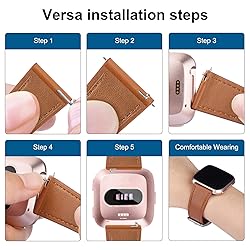 BOTNUW Leather Bands Compatible with Fitbit Versa 2