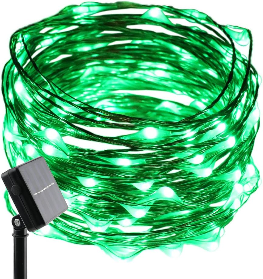 ErChen Solar Powered Copper Wire Led String Lights, 33FT 100 LEDs