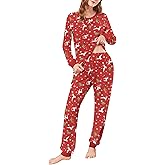 Ekouaer Womens Pajamas Sets Long Sleeve Tops with Jogger Pants Soft Pjs Lounge Set Outfits with Pockets