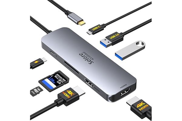 USB C Docking Station Dual HDMI Monitor,USB C to Dual HDMI Adapter with 2 HDMI Ports,PD Charging,SD/TF,USB A&C 3.0 Ports,USB C Hub HDMI for Dell XPS/HP/Lenovo/Surface/Yoga etc