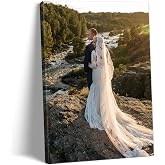 ART Custom Canvas Prints with Your Photos, Customized Picture On Canvas Wall, Personalized Canvas Print Gifts for Family Wedding Baby Pet Family Wedding Home Decor Gift for Men/Women,8x10in