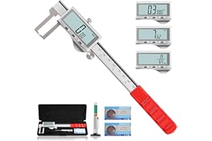 HARDELL Digital Caliper, Disc Brake Rotor Micrometer- F/MM/in, Brake Measuring Tool with Caliper, Large LCD Screen, 6" Stainl