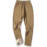 MACHLAB Men's Thermal Fleece Jogger Pants Sherpa Lined Sweatpants Winter Warm Thick Track Pants