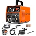FEIFANKE 135A Flux Core MIG Welder, 110V 3-IN-1 MIG/ARC/Lift TIG Welding Machine with 1 lb .030'' Wire, MIG Torch and 5 PCS Rods, Gasless Welder with IGBT, DC Inverter, Synergy For Repair Work