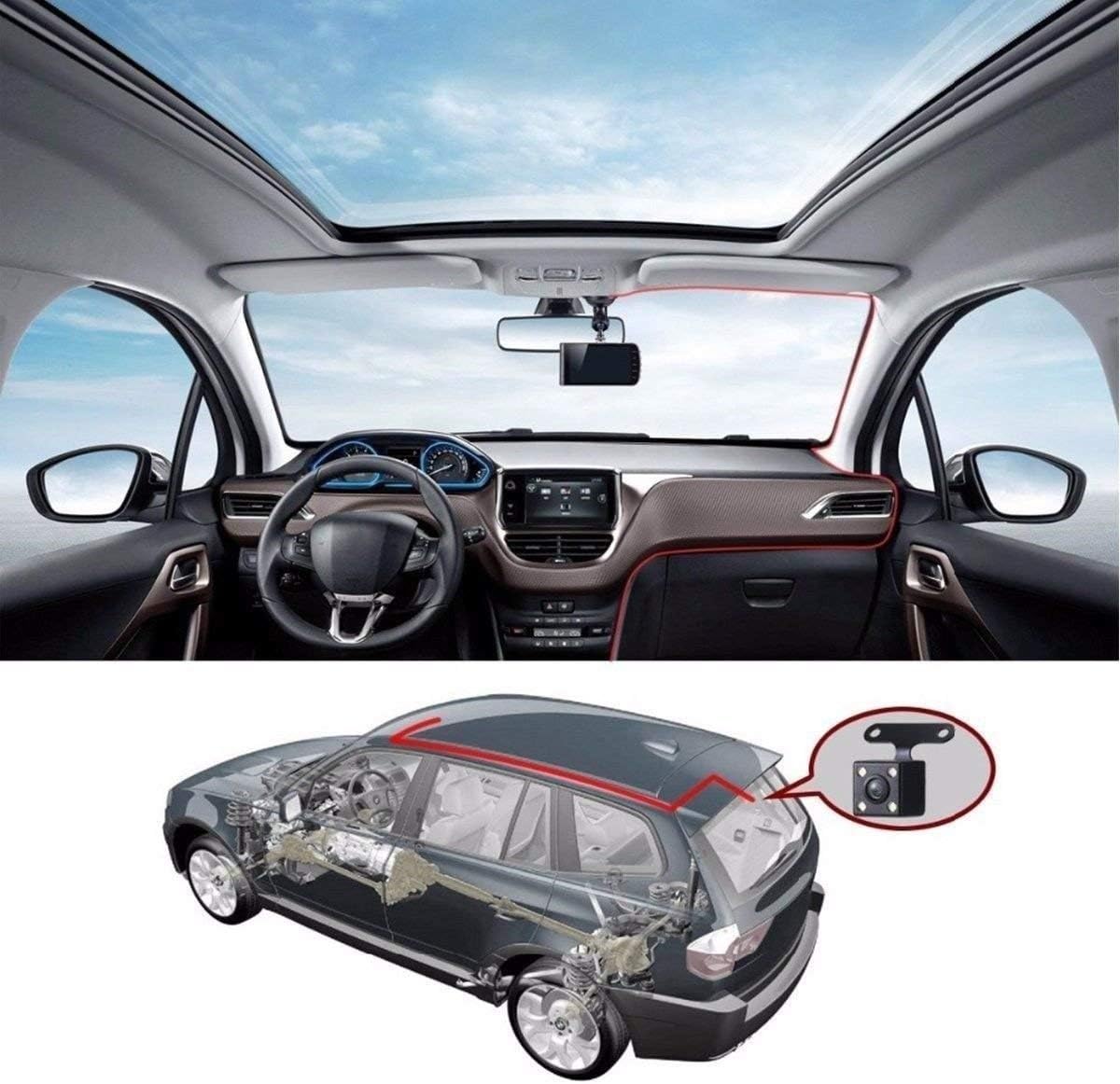 Automate Front and Rear Dual Lens 170°Wide Angle Mini Camera Dash Cam ...