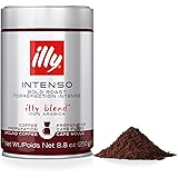 illy Intenso Ground Drip Coffee, Bold Roast, Intense, Robust and Full Flavored With Notes of Deep Cocoa, 100% Arabica Coffee,