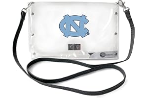 Littlearth North Carolina Tar Heels NCAA Clear Envelope Purse with Black Fashion Strap