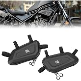 KEMIMOTO Motorcycle Side Bag EVA Hard Shell Tool Bags 2.5Lx2 | Compatible with Rebel 300 500 2017-2026, Universal Motorcycle Saddlebag Side Frame-Mounted and Rear Storage