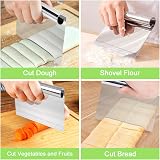 Vicloon 3 Pc Stainless Steel Dough Scraper Cutter Set with Measuring Scale view 5